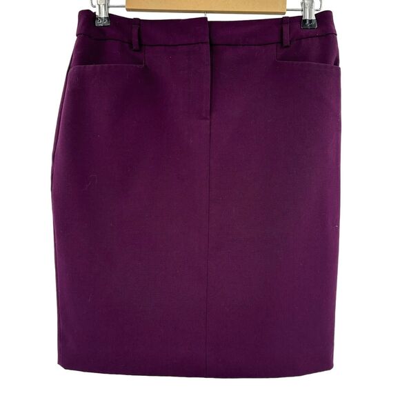 Calvin Klein Womens Skirt Size 6P  Purple Pencil  Office Workwear 90s Power - Picture 1 of 12